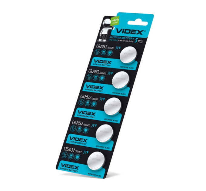 Батарейка літієва Videx CR2032 5шт BLISTER CARD