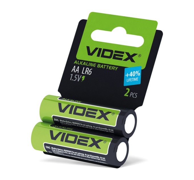 Батарейка лужна Videx LR6/AA 2шт SHRINK CARD