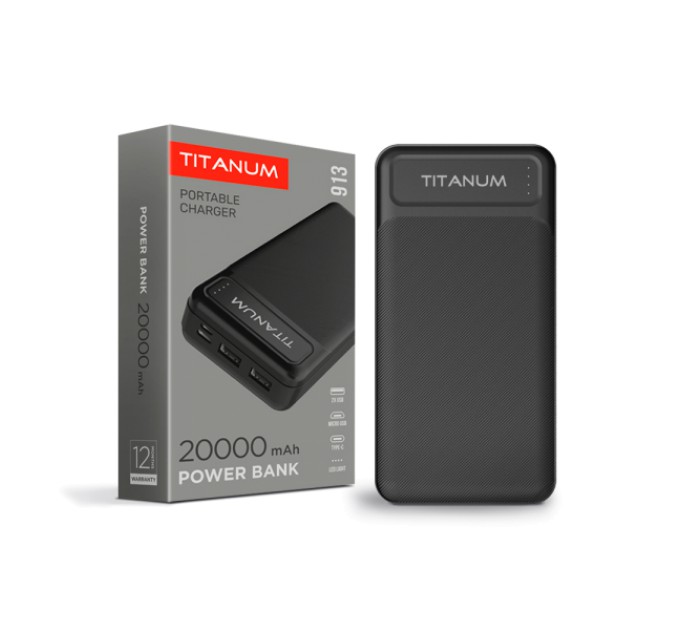 Павербанк TITANUM 913 Black 20000mAh