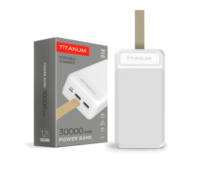 Павербанк TITANUM 914 White 30000mAh