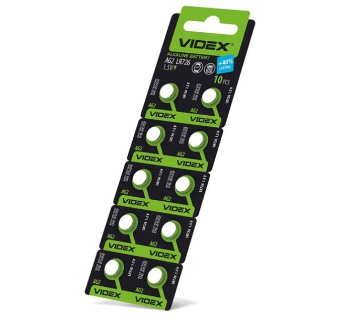 Батарейка годинникова Videx AG 2/LR726 BLISTER CARD 10 шт