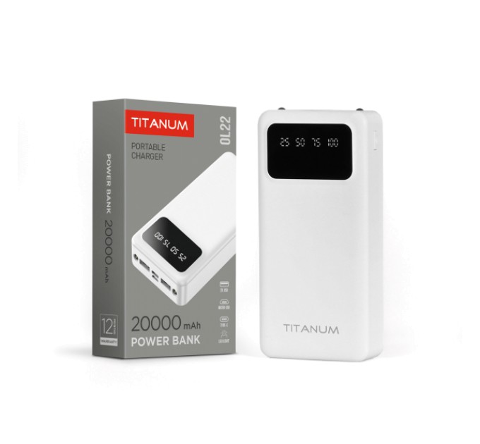 Павербанк 20000mAh TITANUM OL22 White