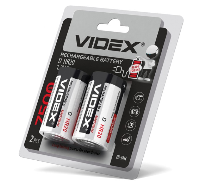 Акумулятори Videx HR20/D 7500mAh double blister/2шт