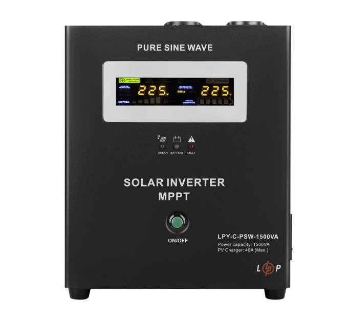 Сонячний інвертор (ДБЖ) LogicPower LPY-С-PSW-1500VA (1050Вт) MPPT 24V