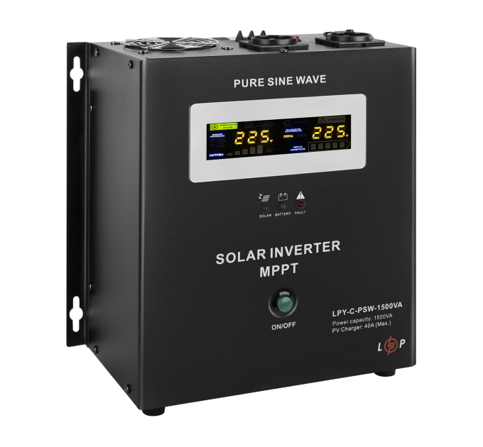Сонячний інвертор (ДБЖ) LogicPower LPY-С-PSW-1500VA (1050Вт) MPPT 24V