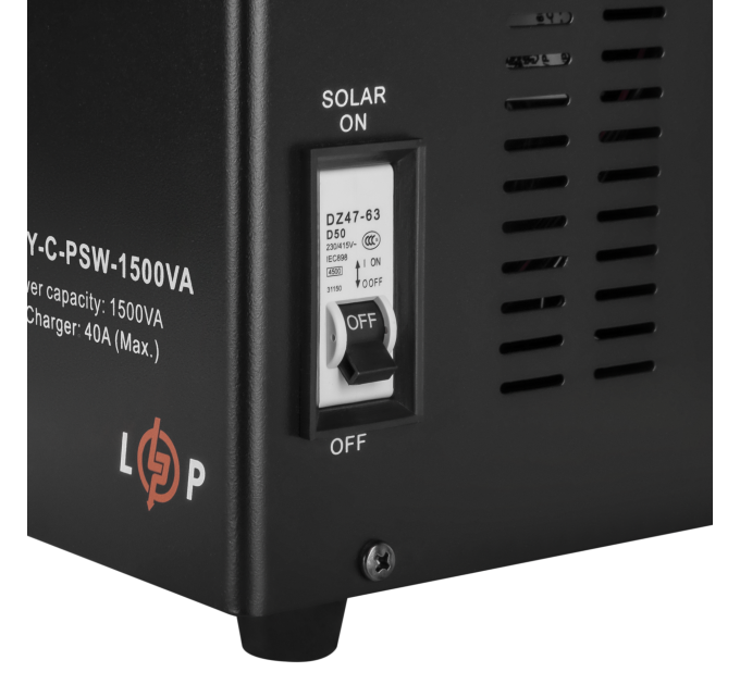 Сонячний інвертор (ДБЖ) LogicPower LPY-С-PSW-1500VA (1050Вт) MPPT 24V