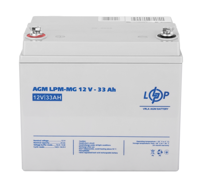 Акумулятор мультигелевий AGM LPM-MG 12V - 33 Ah для TESLA