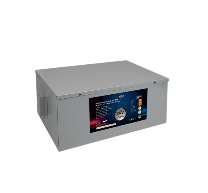 Акумулятор LP LiFePO4 24V (25,6V) - 230 Ah (5888Wh) (BMS 150A/75A) метал для ДБЖ