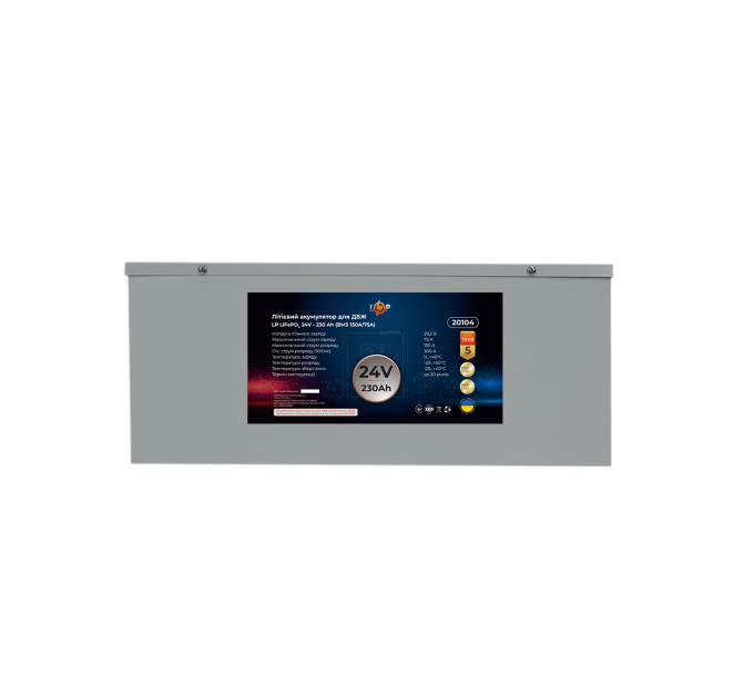 Акумулятор LP LiFePO4 24V (25,6V) - 230 Ah (5888Wh) (BMS 150A/75A) метал для ДБЖ