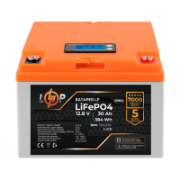 Акумулятор LP LiFePO4 для ДБЖ LCD 12V (12,8V) - 30 Ah (384Wh) (BMS 50A/25А) пластик