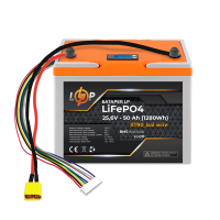 Акумулятор LP LiFePO4 LCD 25,6V - 50 Ah (1280Wh) (BMS 80A/40А) пластик
