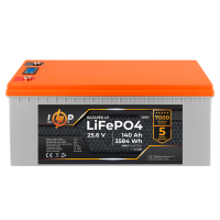 Акумулятор LP LiFePO4 LCD 24V (25,6V) - 140 Ah (3584Wh) (BMS 150A/75A) пластик