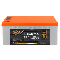Акумулятор LP LiFePO4 LCD 24V (25,6V) - 230 Ah (5888Wh) (BMS 80A/40A) пластик