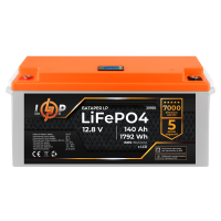 Акумулятор LP LiFePO4 для ДБЖ LCD 12V (12,8) - 140 Ah (1792Wh) (BMS 80A/40А) пластик