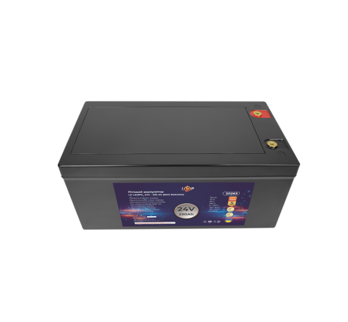 Акумулятор LP LiFePO4 24V (25,6V) - 230 Ah (5888Wh) (BMS 80A/40A) пластик