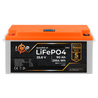 Акумулятор LP LiFePO4 LCD 24V (25,6V) - 90 Ah (2304) (BMS 80A/40A) пластик