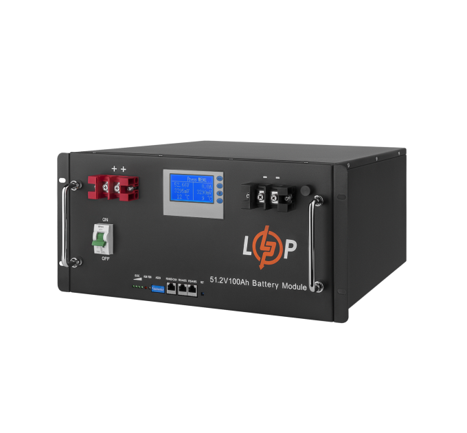 Акумулятор LP LiFePO4 48V (51,2V) - 100 Ah (5120Wh) (Smart BMS 100A) з LCD RM