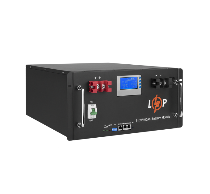 Акумулятор LP LiFePO4 48V (51,2V) - 100 Ah (5120Wh) (Smart BMS 100A) з LCD RM