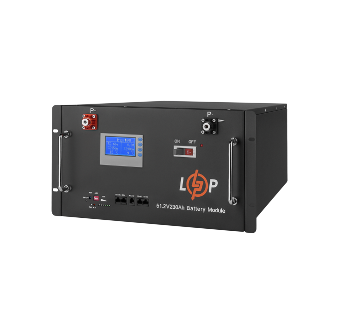 Акумулятор LP LiFePO4 48V (51,2V) - 230 Ah (11776Wh) (Smart BMS 200A) з LCD RM RS485/CAN