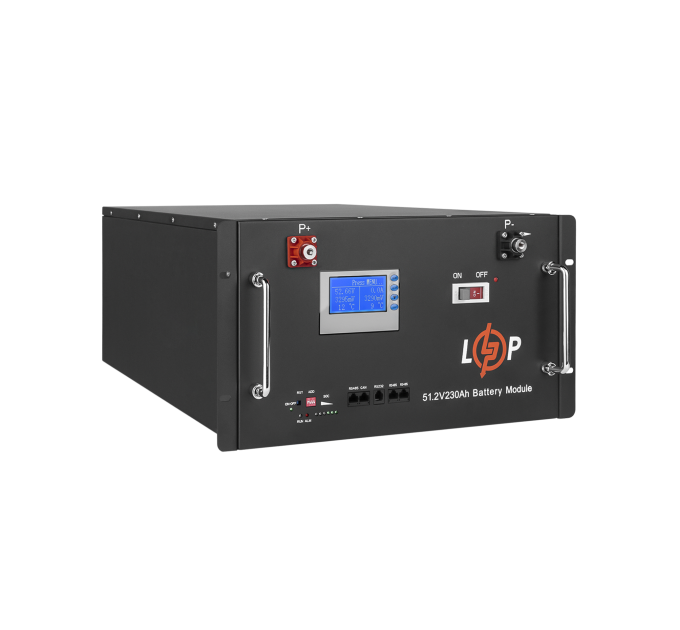 Акумулятор LP LiFePO4 48V (51,2V) - 230 Ah (11776Wh) (Smart BMS 200A) з LCD RM RS485/CAN