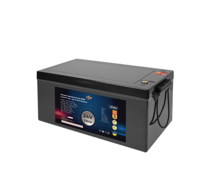 Акумулятор LP LiFePO4 24V-230 Ah (BMS 80A/40A) пластик для ДБЖ