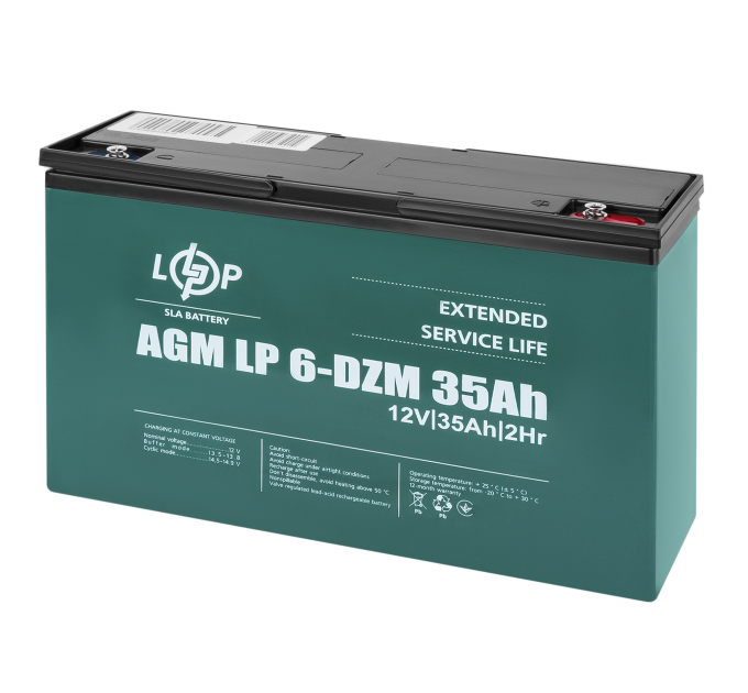 Тяговий свинцево-кислотний AGM акумулятор LP 6-DZM-35 Ah