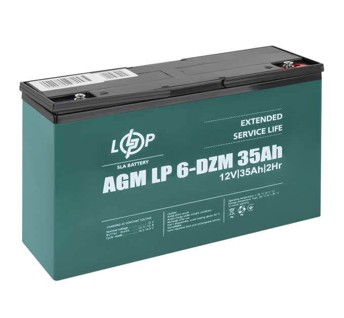 Тяговий свинцево-кислотний AGM акумулятор LP 6-DZM-35 Ah
