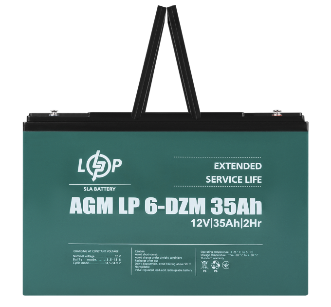 Тяговий свинцево-кислотний AGM акумулятор LP 6-DZM-35 Ah