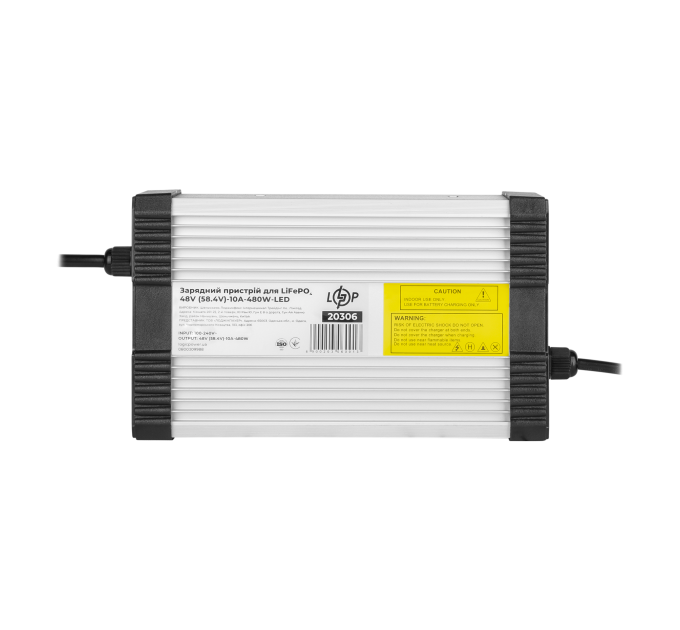 Зарядний пристрій для акумуляторів LiFePO4 48V (58.4V)-10A-480W-LED