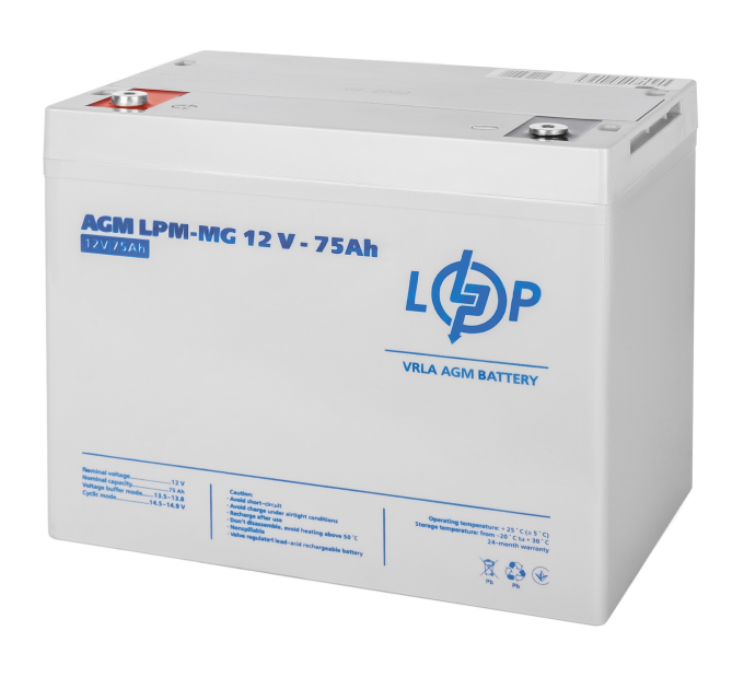 Акумулятор мультигелевий LPM-MG 12V - 75 Ah