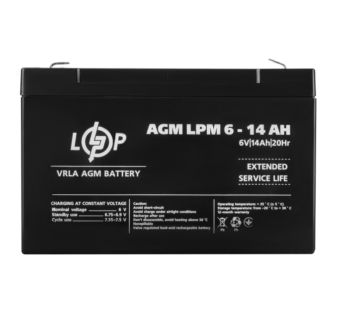 Акумулятор AGM LPM 6V - 14 Ah