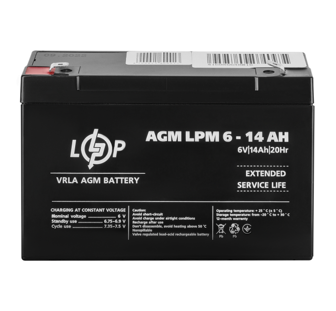 Акумулятор AGM LPM 6V - 14 Ah
