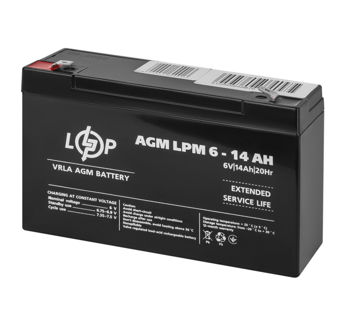 Акумулятор AGM LPM 6V - 14 Ah