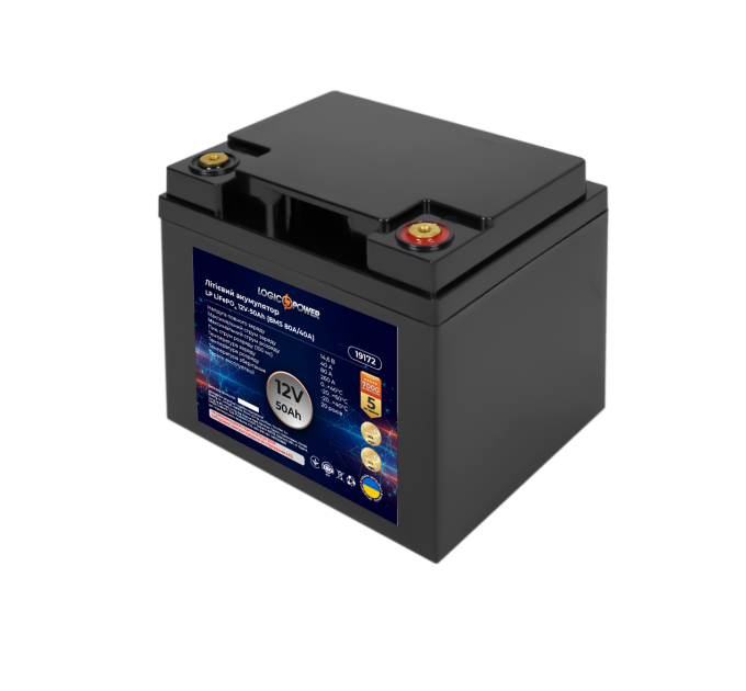 Акумулятор LP LiFePO4 12V (12,8V) - 50 Ah (640Wh) (BMS 80A/40А) пластик