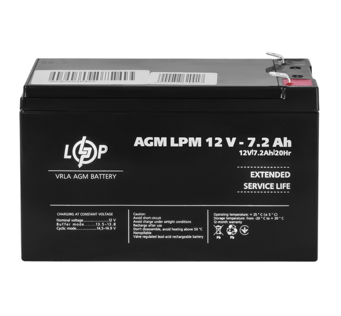 Акумулятор AGM LPM 12V - 7.2 Ah