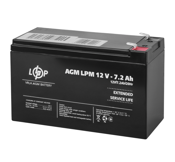 Акумулятор AGM LPM 12V - 7.2 Ah