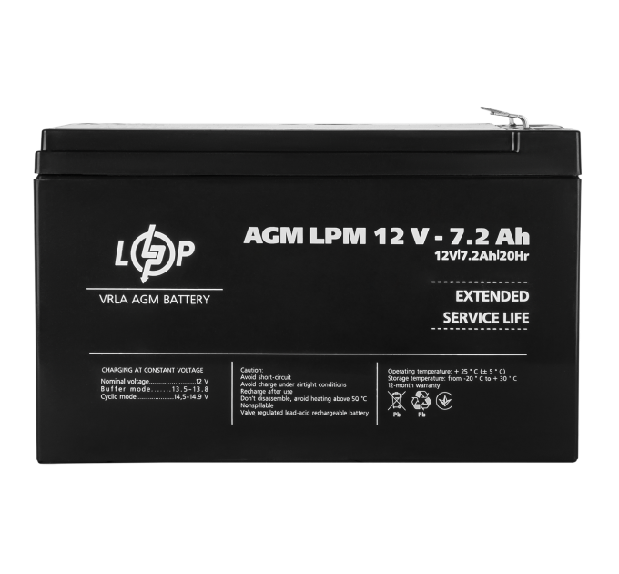 Акумулятор AGM LPM 12V - 7.2 Ah
