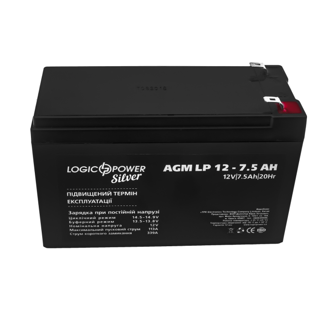 Акумулятор AGM LP 12V - 7.5 Ah Silver