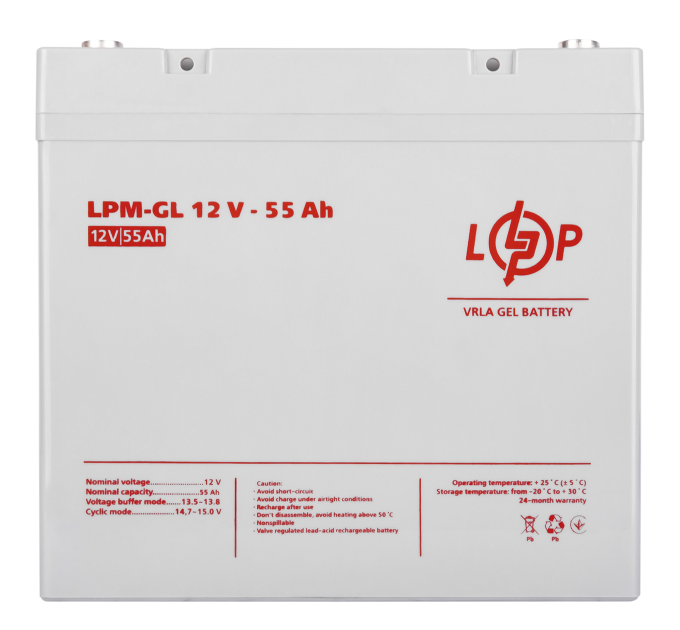 Акумулятор гелевый LPM-GL 12V - 55 Ah