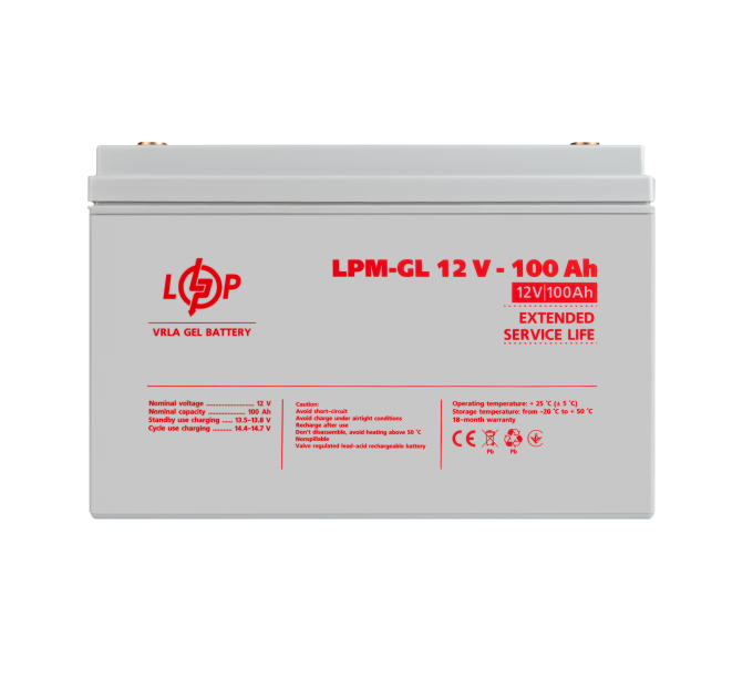 Акумулятор гелевий LPM-GL 12V - 100 Ah