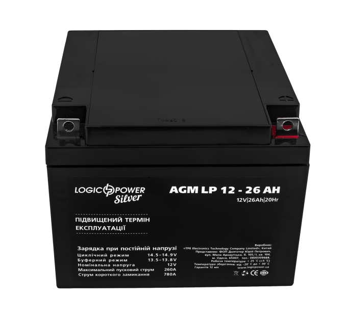 Акумулятор AGM LP 12V - 26 Ah Silver