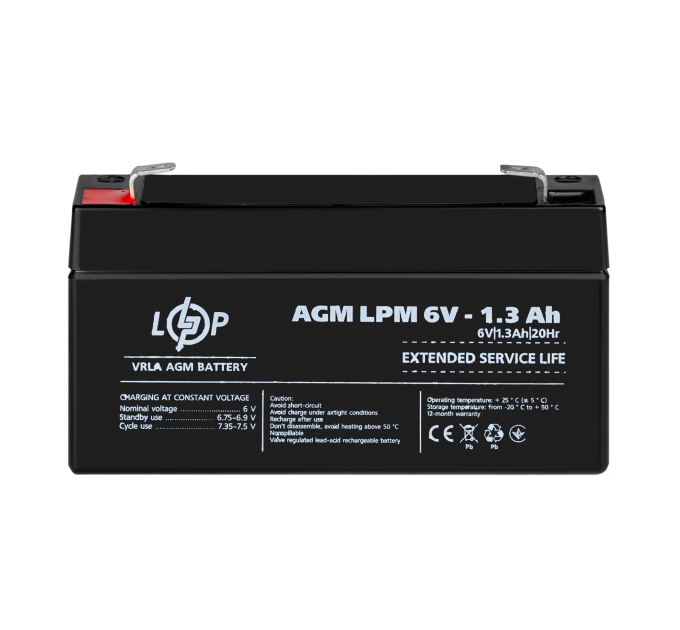 Акумулятор AGM LPM 6V - 1.3 Ah