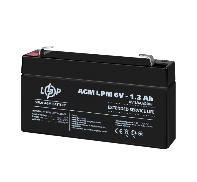 Акумулятор AGM LPM 6V - 1.3 Ah
