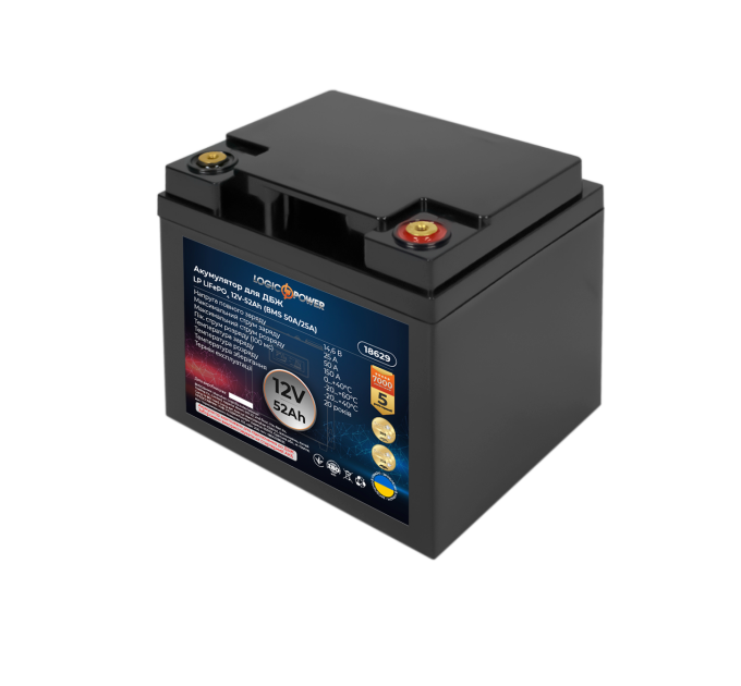 Акумулятор LP LiFePO4 для ДБЖ 12V (12,8V) - 52 Ah (665Wh) (BMS 50A/25А)