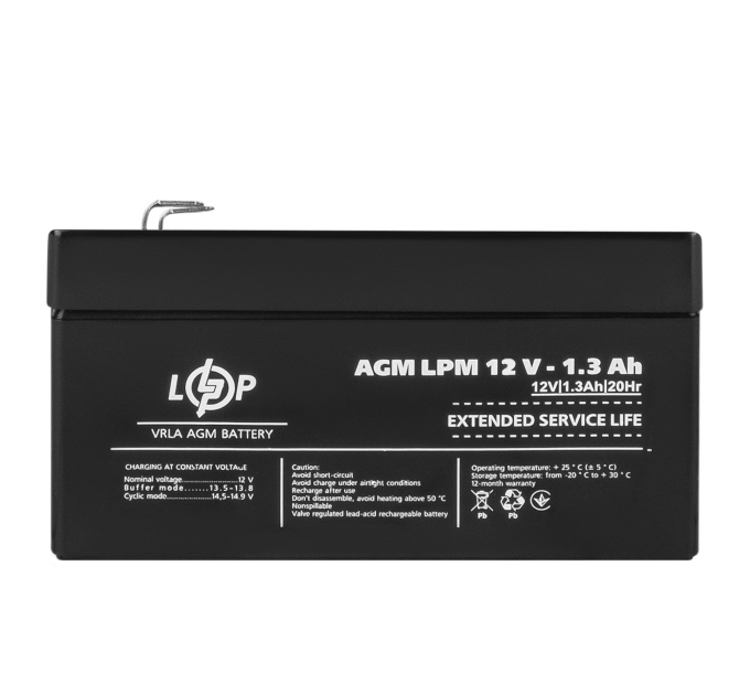 Акумулятор AGM LPM 12V - 1.3 Ah