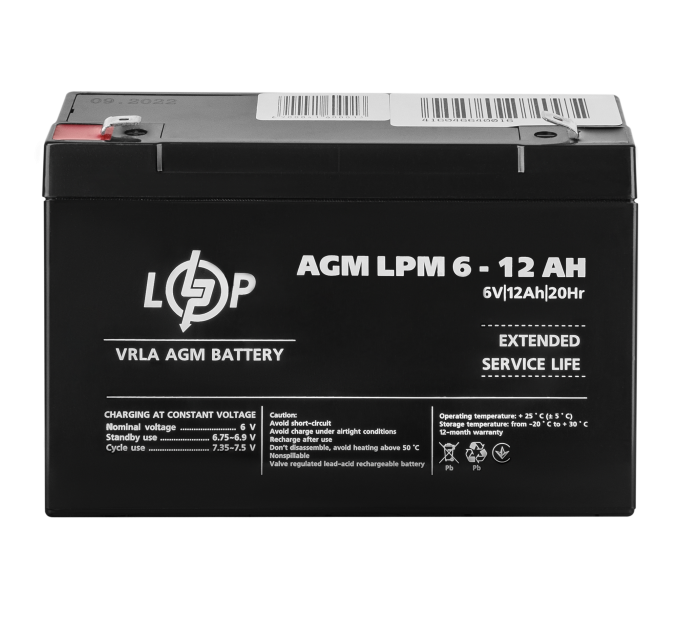 Акумулятор AGM LPM 6V - 12 Ah