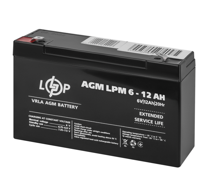 Акумулятор AGM LPM 6V - 12 Ah