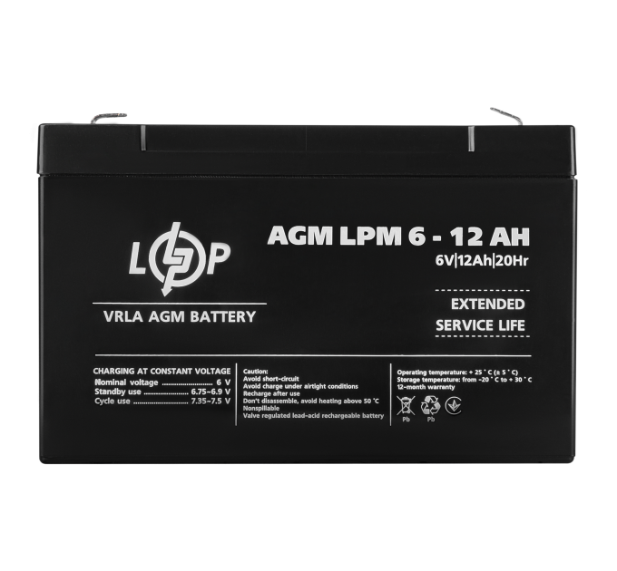 Акумулятор AGM LPM 6V - 12 Ah