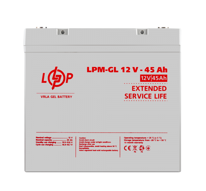 Акумулятор гелевий LPM-GL 12V - 45 Ah