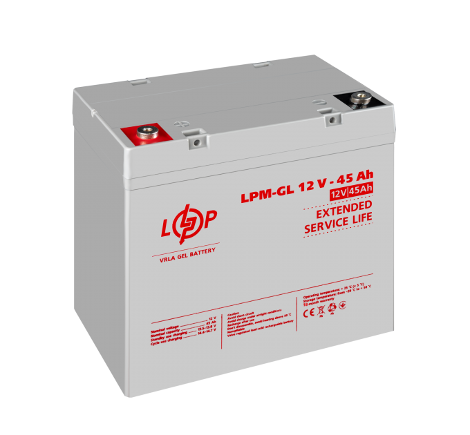 Акумулятор гелевий LPM-GL 12V - 45 Ah